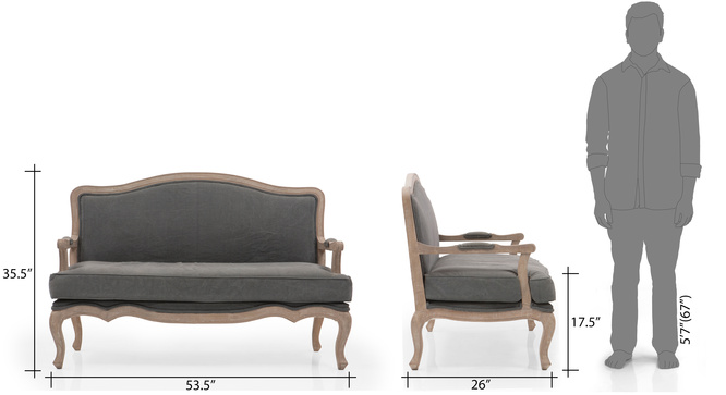 Alice Wooden sofa With Ottoman